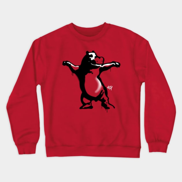 Hip Hippo Crewneck Sweatshirt by pixelvision